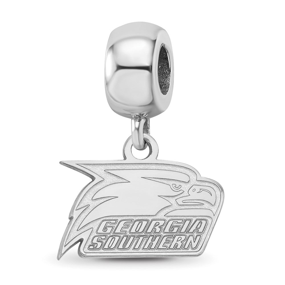 Sterling Silver Rhod-Pltd Logoart Georgia Southern U. Dangle Bead