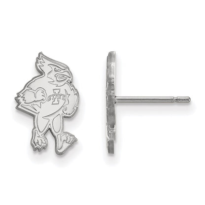 10K White Gold Logoart Iowa State University Cardinal Small Post Earrings