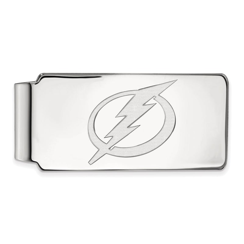 Sterling Silver Rhod-Pltd Nhl Logoart Tampa Bay Lightning Money Clip