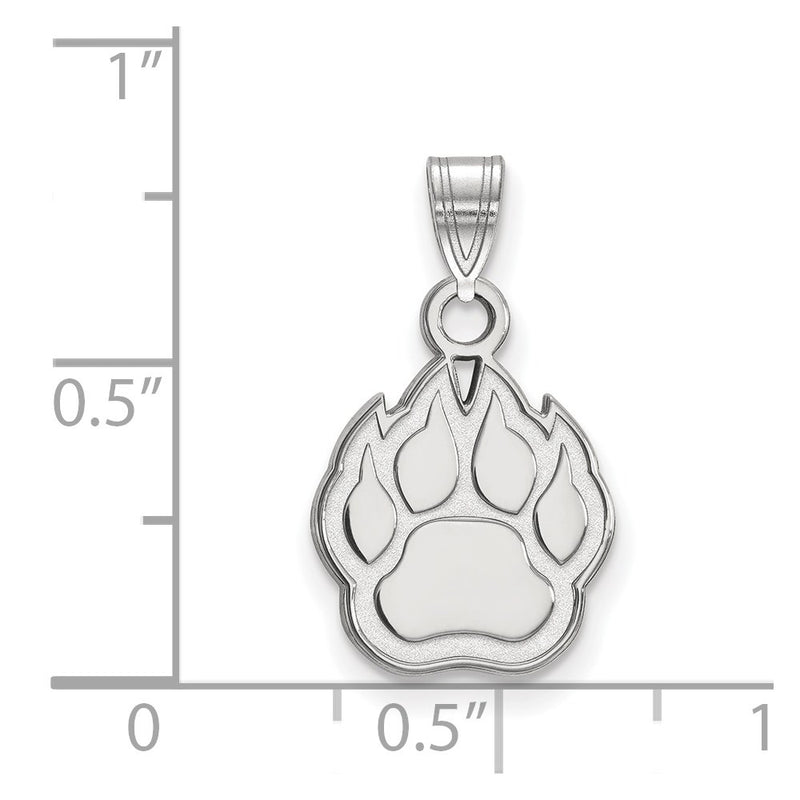 Sterling Silver Rhodium Plated Logoart Northern Illinois University Paw Small Pendant