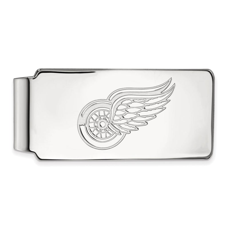Sterling Silver Rhodium-Plated Nhl Logoart Detroit Red Wings Money Clip