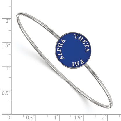 Sterling Silver Rh Plated Logoart Theta Phi Alpha Enameled Slip On Bangle