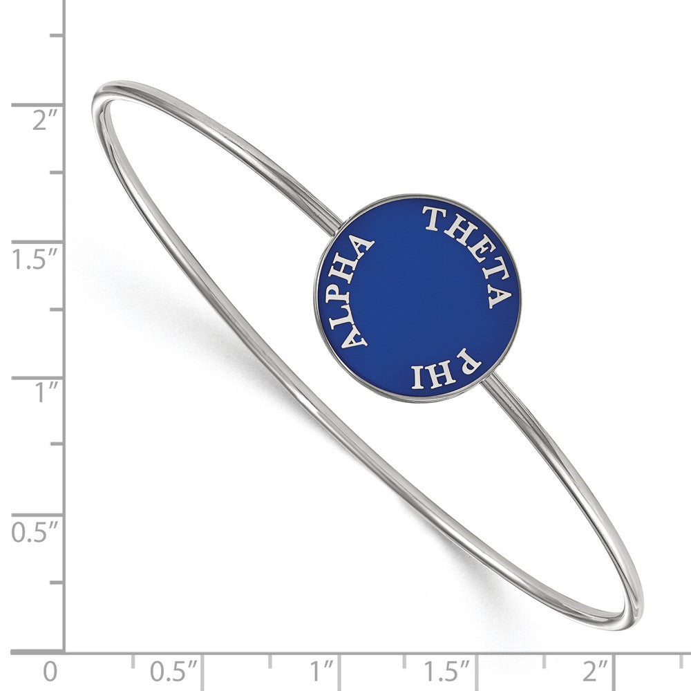 Sterling Silver Rh Plated Logoart Theta Phi Alpha Enameled Slip On Bangle