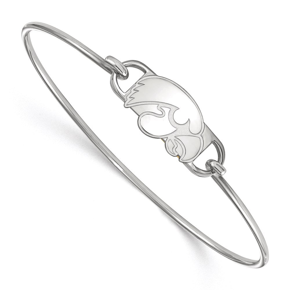 Sterling Silver S. Rh P Logoart University Of Iowa Small Center Wire Bangle