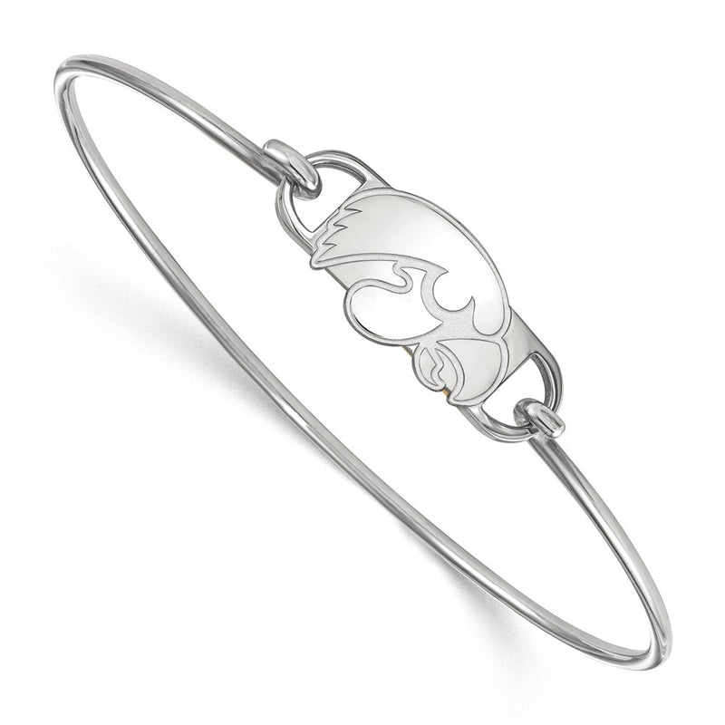 Sterling Silver S. Rh P Logoart University Of Iowa Small Center Wire Bangle