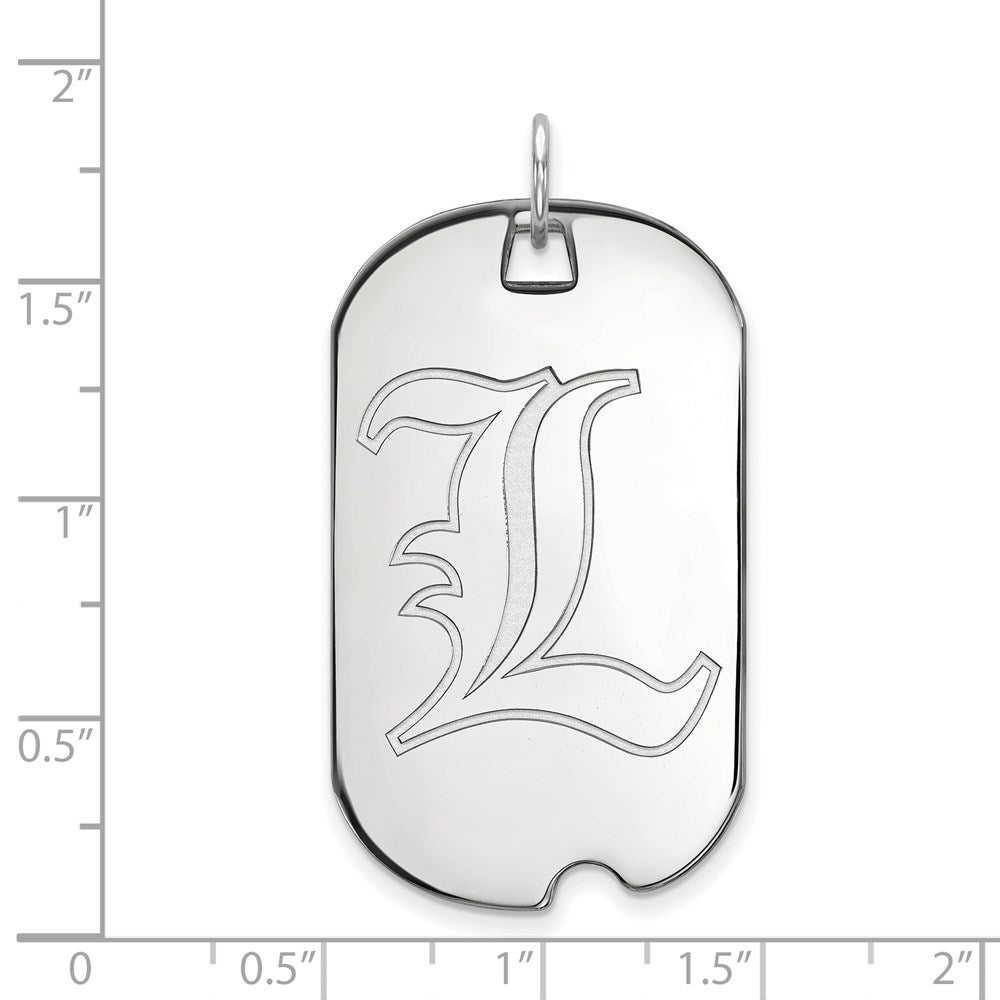 10K White Gold Logoart University Of Louisville Letter L Large Dog Tag Pendant