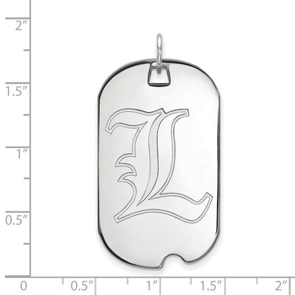 10K White Gold Logoart University Of Louisville Letter L Large Dog Tag Pendant
