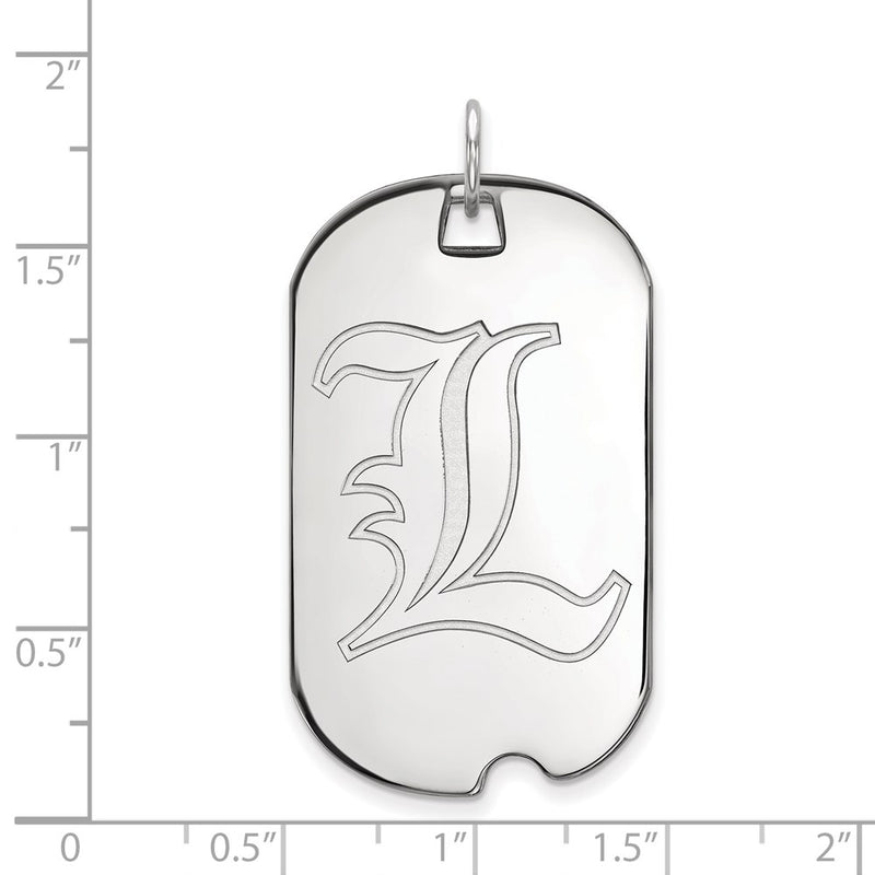10K White Gold Logoart University Of Louisville Letter L Large Dog Tag Pendant