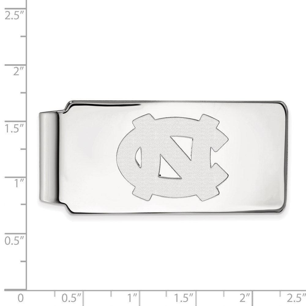 Sterling Silver Rhod-Pltd Logoart University of North Carolina Money Clip