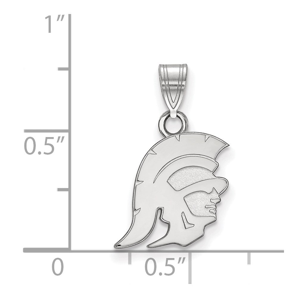 14K White Gold University Of Southern California Trojan Small Pendant