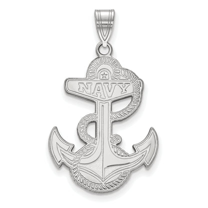 10K White Gold Logoart Us Naval Academy Anchor Extra Large Pendant
