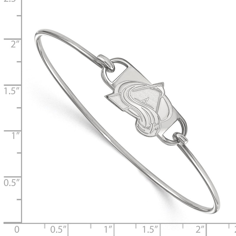 Sterling Silver Rhodium Plated Nhl Logoart Colorado Avalanche Letter A Small Center 7 Inch Wire Bangle
