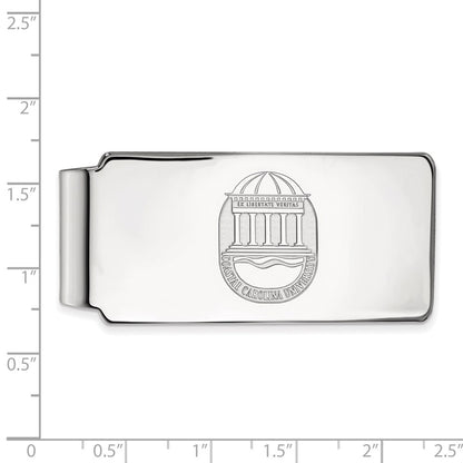 Sterling Silver Rhod-Pltd Logoart Coastal Carolina U. Crest Money Clip