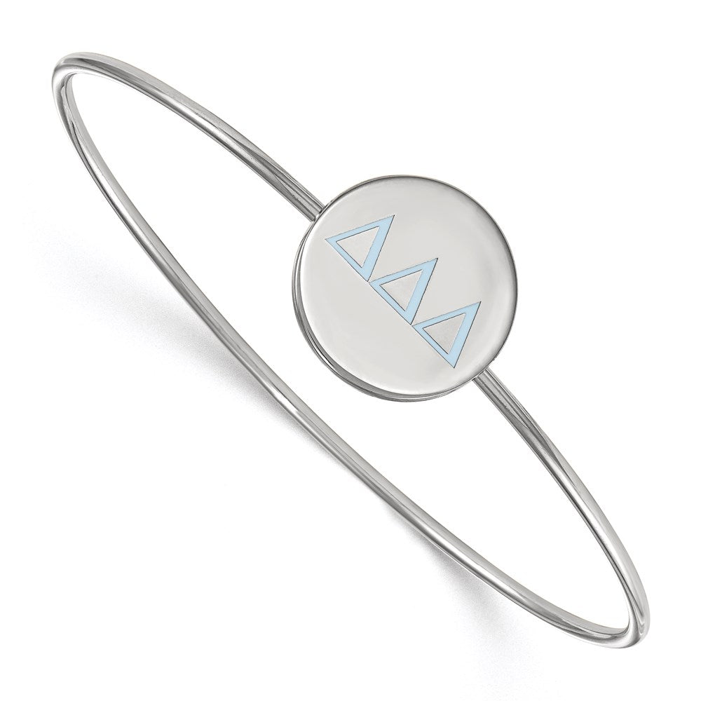 Sterling Silver S. Rh Plated Logoart Delta Enameled Slip On Bangle