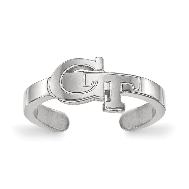 Sterling Silver Rhodium Plated Logoart Georgia Institute Of Technology G T Toe Ring