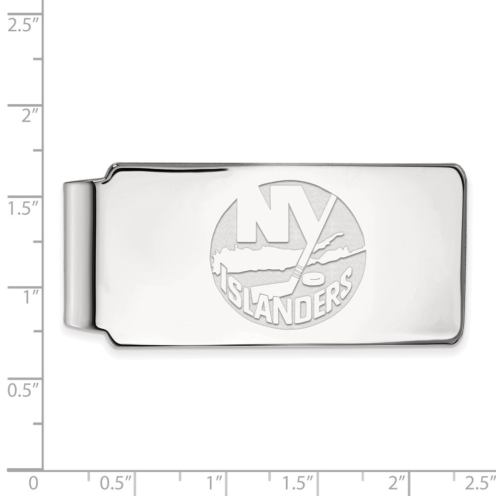 Sterling Silver Rhod-Pltd Nhl Logoart New York Islanders Money Clip