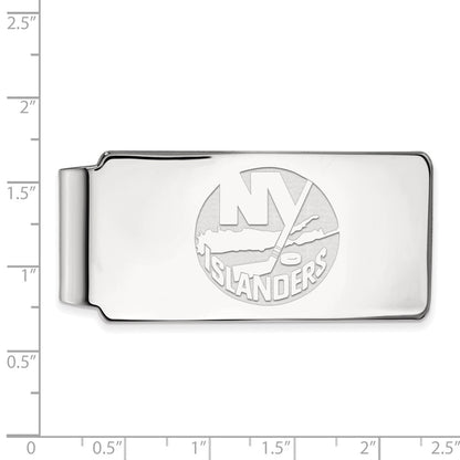 Sterling Silver Rhod-Pltd Nhl Logoart New York Islanders Money Clip