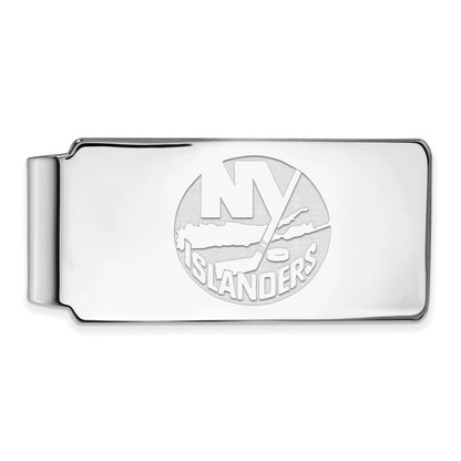 Sterling Silver Rhod-Pltd Nhl Logoart New York Islanders Money Clip
