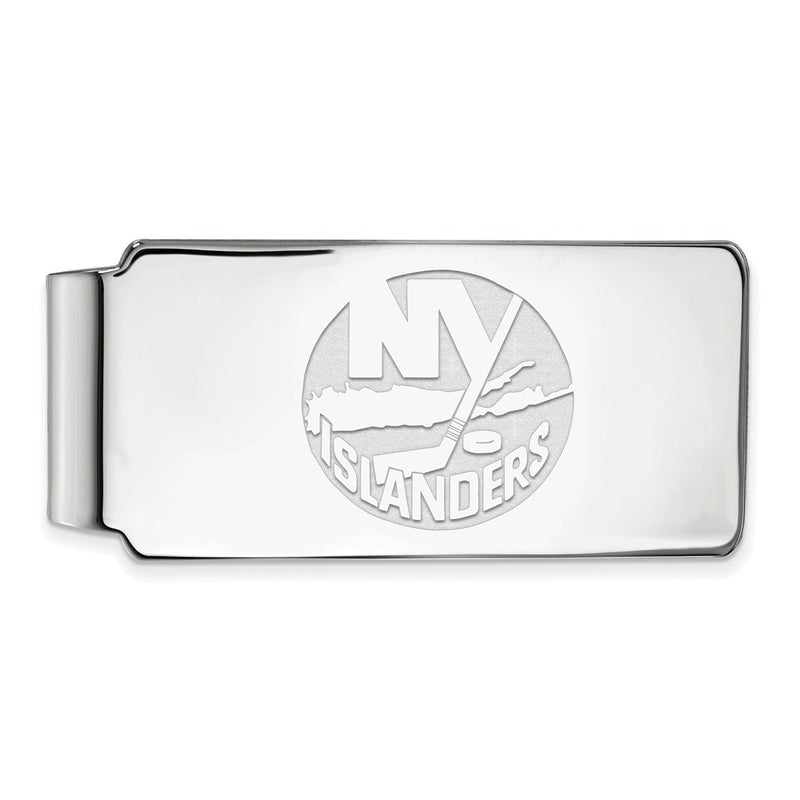 Sterling Silver Rhod-Pltd Nhl Logoart New York Islanders Money Clip