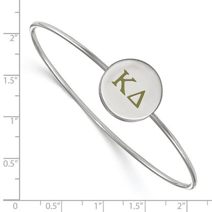 Sterling Silver Rh Plated Logoart Kappa Delta Enameled Slip On Bangle Bracelet
