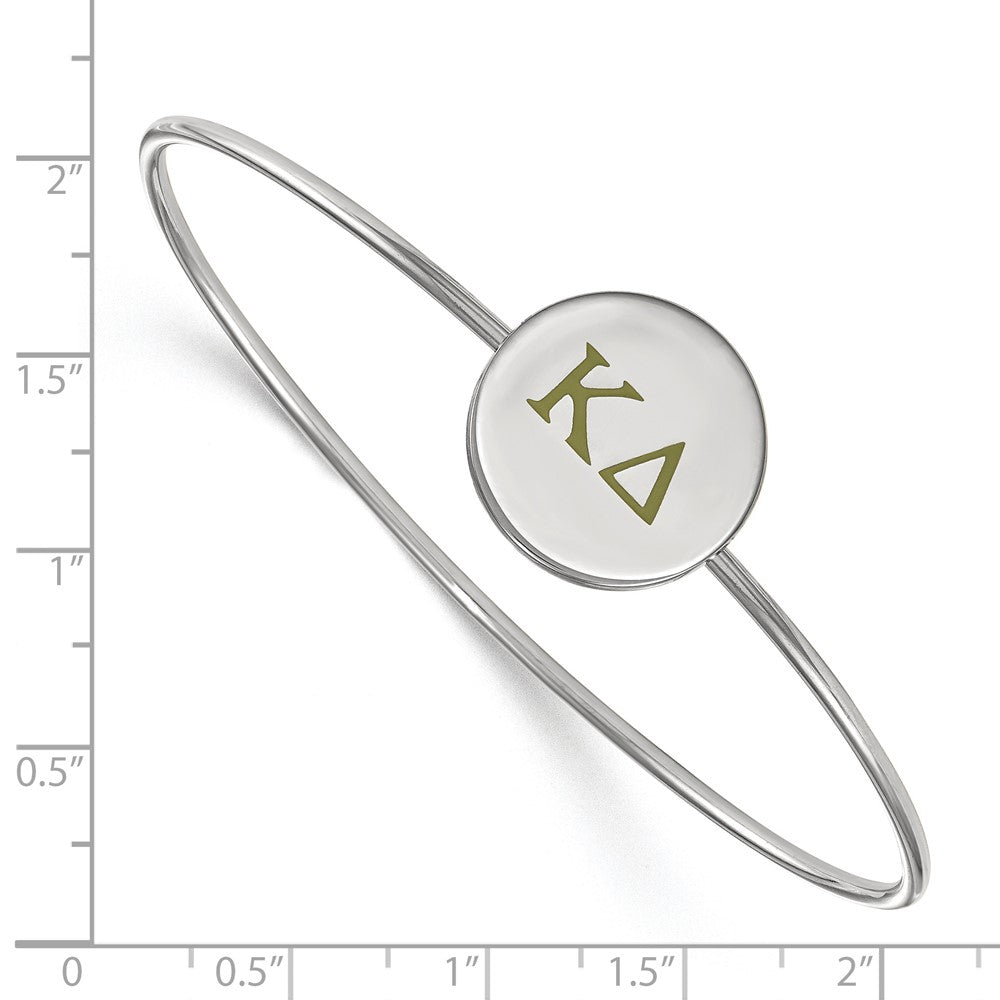 Sterling Silver Rh Plated Logoart Kappa Delta Enameled Slip On Bangle Bracelet