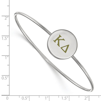 Sterling Silver Rh Plated Logoart Kappa Delta Enameled Slip On Bangle Bracelet