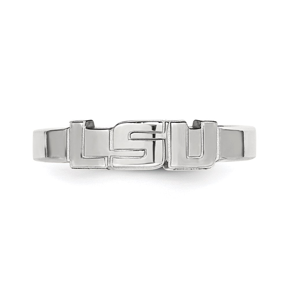 Sterling Silver Rhodium Plated Logoart Louisiana State University L S U Toe Ring