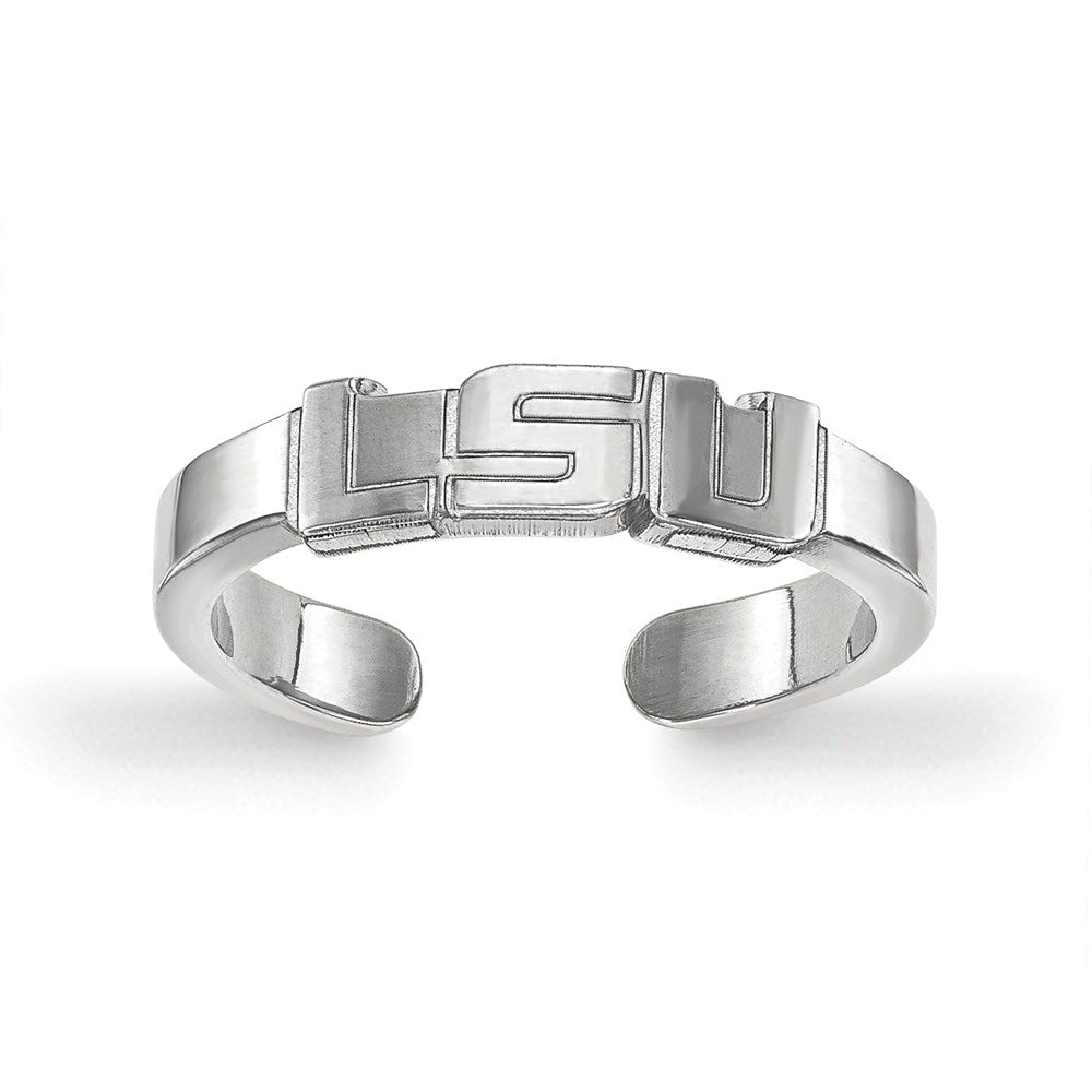 Sterling Silver Rhodium Plated Logoart Louisiana State University L S U Toe Ring