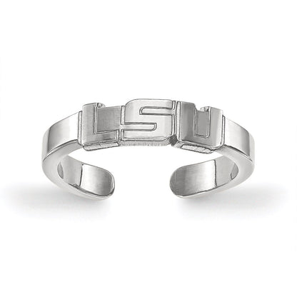 Sterling Silver Rhodium Plated Logoart Louisiana State University L S U Toe Ring