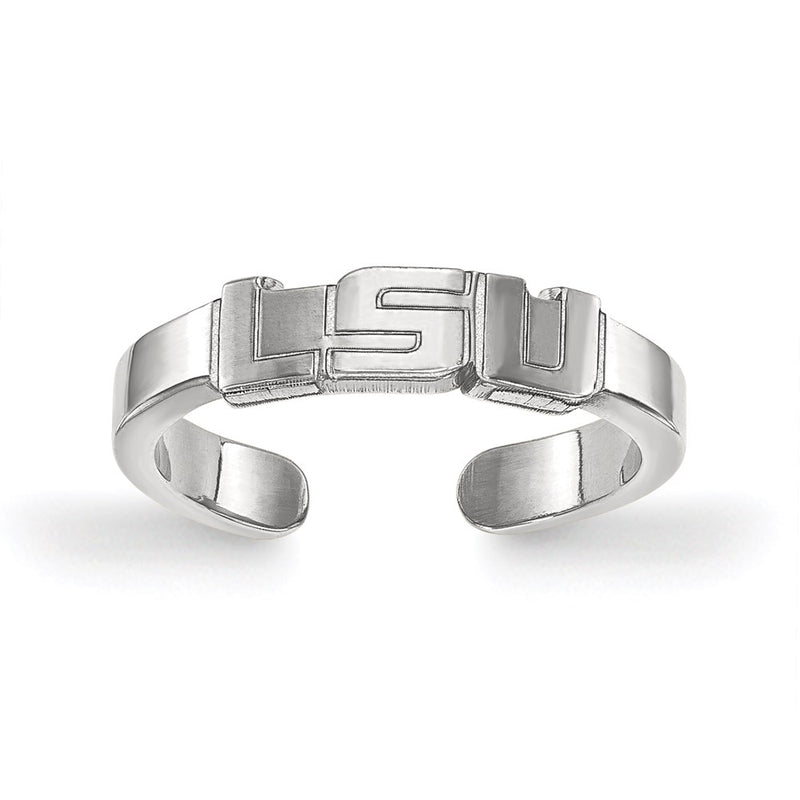 Sterling Silver Rhodium Plated Logoart Louisiana State University L S U Toe Ring