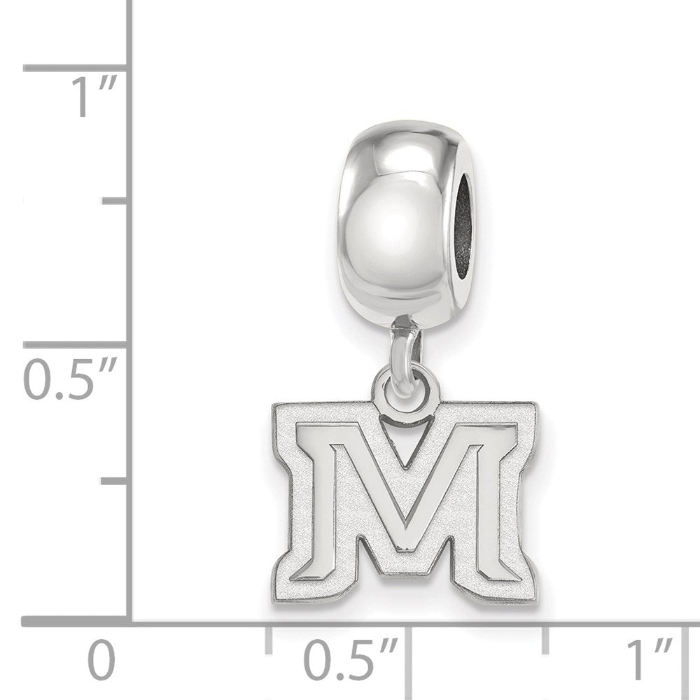 Sterling Silver Rhod-Pltd Logoart Montana State U. Xs Dangle Bead