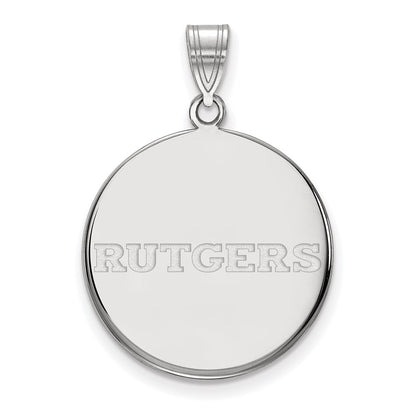 10K White Gold Logoart Rutgers University Large Disc Pendant