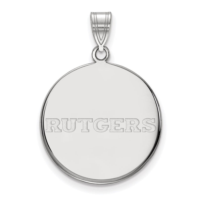 10K White Gold Logoart Rutgers University Large Disc Pendant