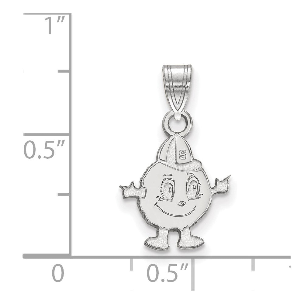 Sterling Silver Rhodium Plated Logoart Syracuse University Mascot Small Pendant