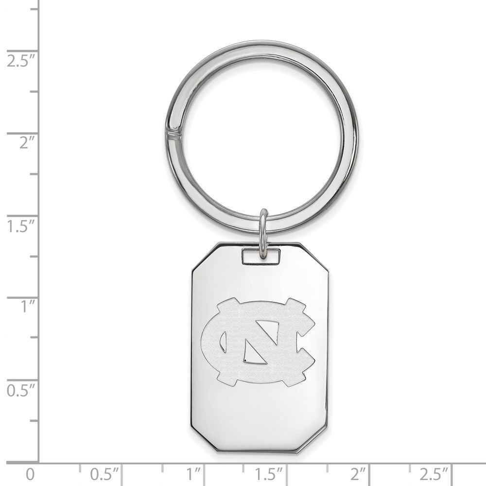 Sterling Silver Rhod-Pltd Logoart U. of North Carolina Key Ring