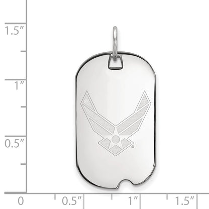 Sterling Silver Rhod-Pltd Logoart U.s. Air Force Small Dog Tag
