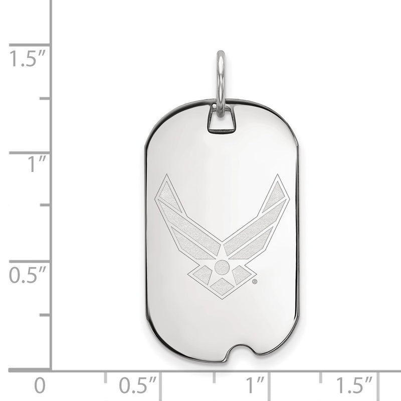Sterling Silver Rhod-Pltd Logoart U.s. Air Force Small Dog Tag