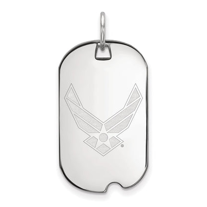 Sterling Silver Rhod-Pltd Logoart U.s. Air Force Small Dog Tag