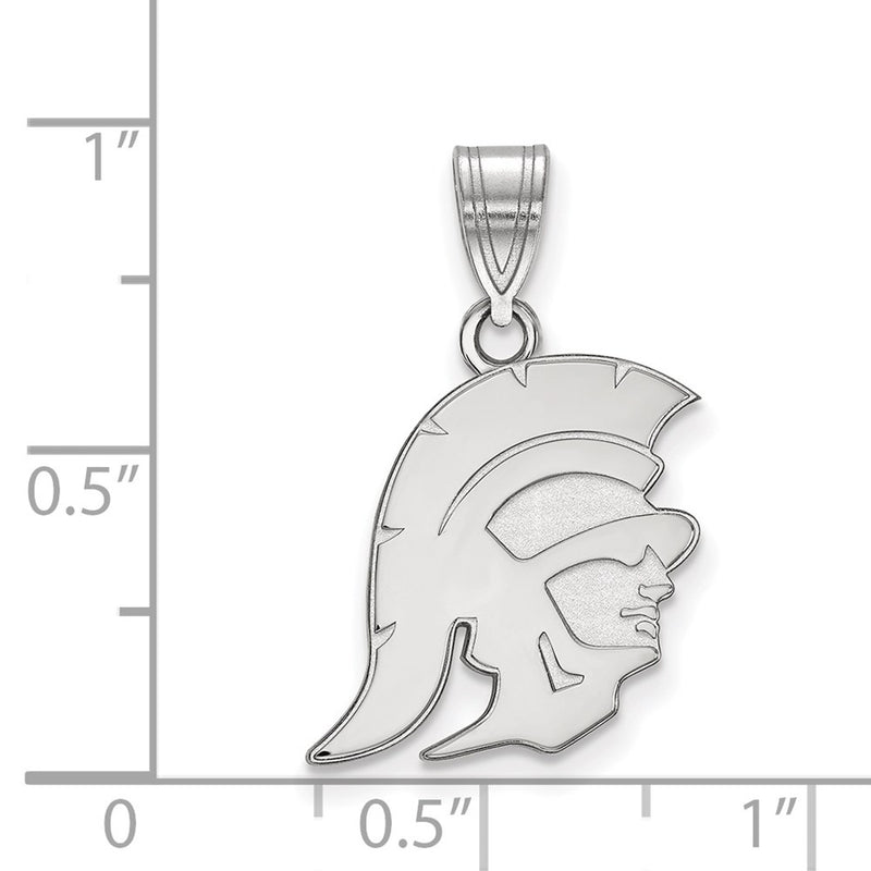 10K White Gold University Of Southern California Trojan Medium Pendant