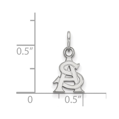 Sterling Silver Rhodium Plated Logoart Arizona State University A S Extra Small Pendant