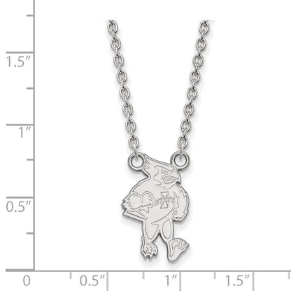 10K White Gold Logoart Iowa State University Cardinal Large Pendant 18 Inch Necklace
