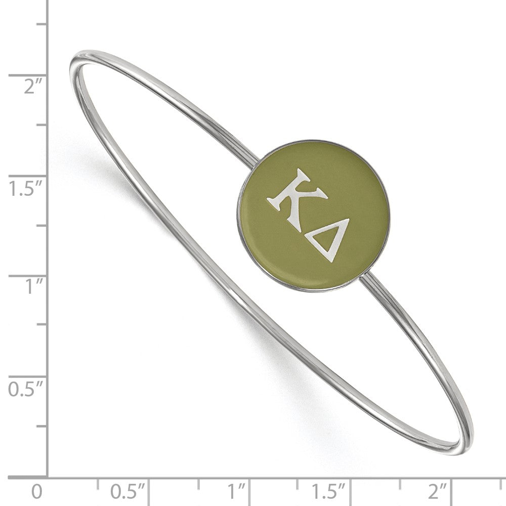 Sterling Silver Rh Plated Logoart Kappa Delta Enameled Slip On Bangle Bracelet