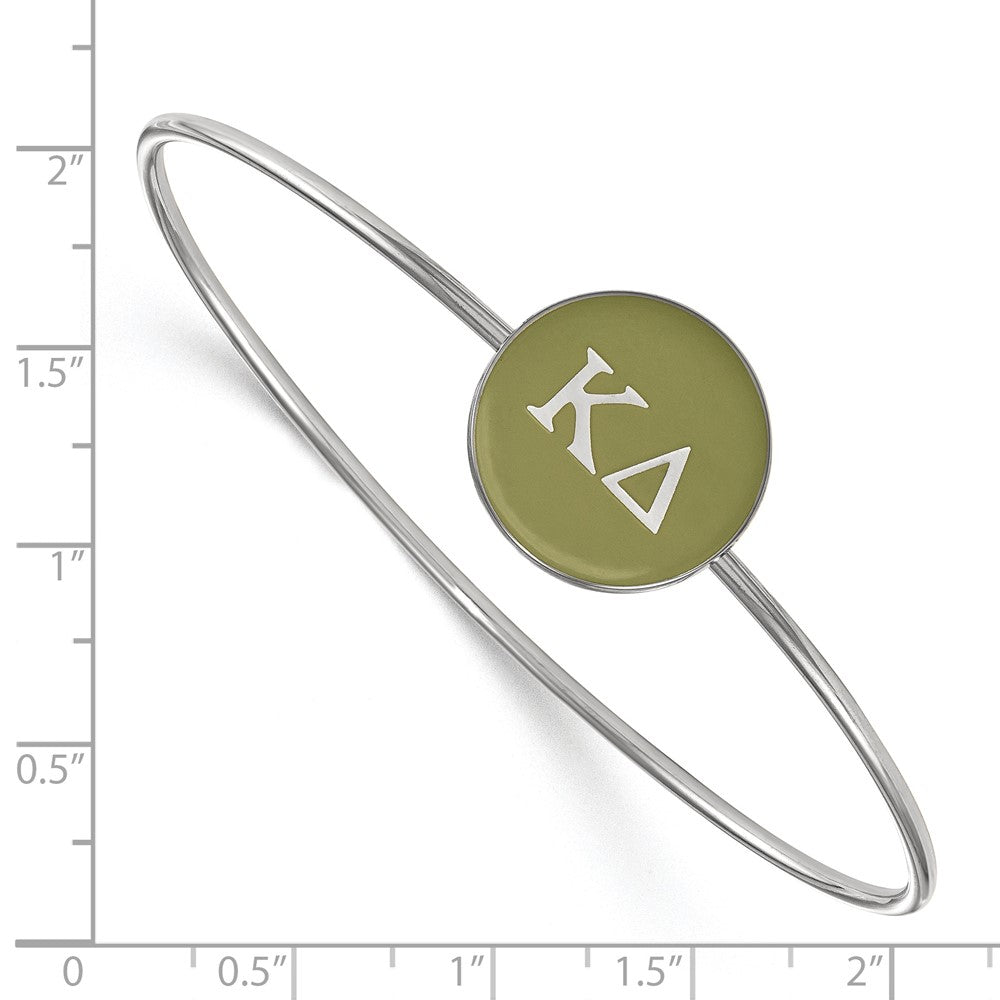 Sterling Silver Rh Plated Logoart Kappa Delta Enameled Slip On Bangle Bracelet