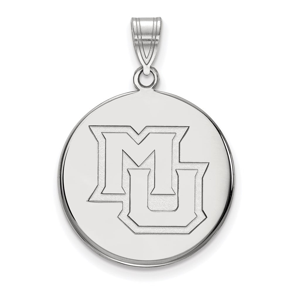 10K White Gold Logoart Marquette University M U Large Disc Pendant