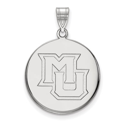 10K White Gold Logoart Marquette University M U Large Disc Pendant