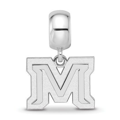 Sterling Silver Rhod-Pltd Logoart Montana State U. Small Dangle Bead