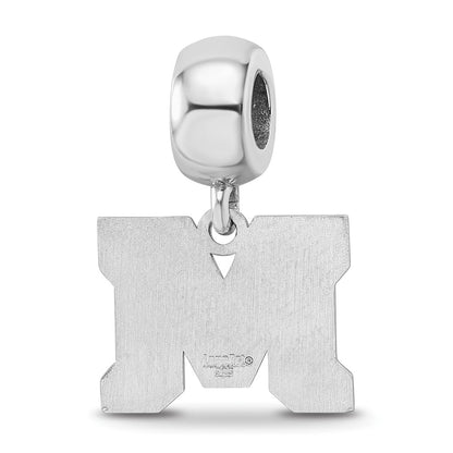 Sterling Silver Rhod-Pltd Logoart Montana State U. Small Dangle Bead