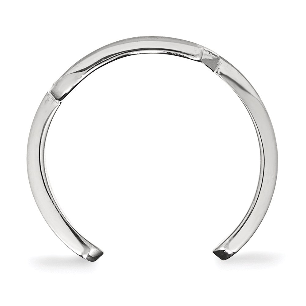 Sterling Silver Rhodium Plated Logoart Purdue University Letter P Toe Ring