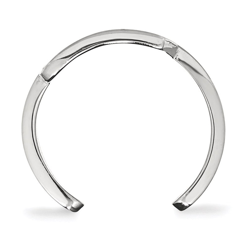 Sterling Silver Rhodium Plated Logoart Purdue University Letter P Toe Ring