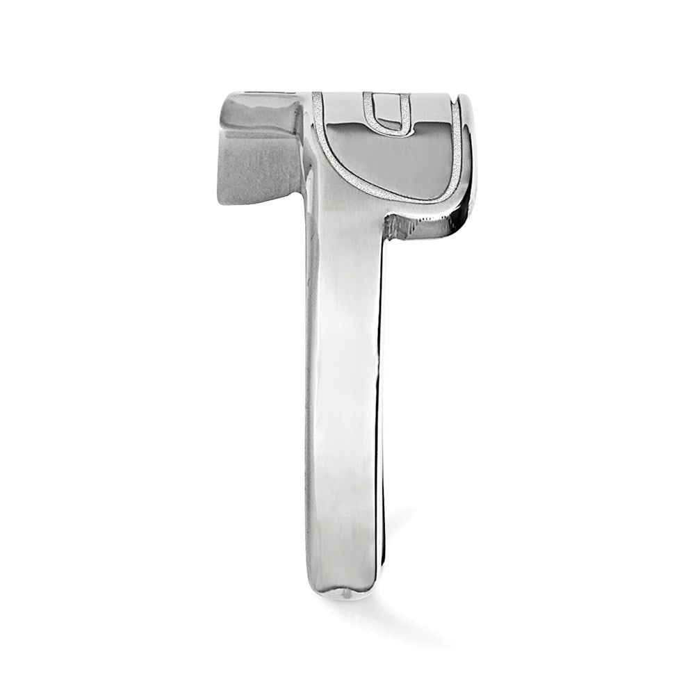 Sterling Silver Rhodium Plated Logoart Purdue University Letter P Toe Ring